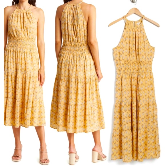 NWT dRA Cotton Tiered Halter Maxi Dress S - Picture 1 of 11